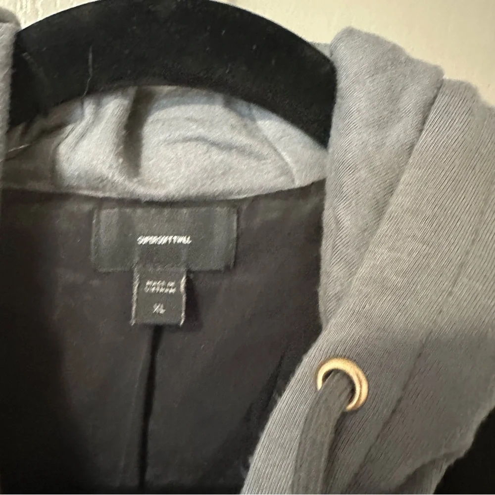 SuperSoftTwill Black Blazer with Gray Hoodie and Gold Buttons XL Layering - Picture 2 of 5
